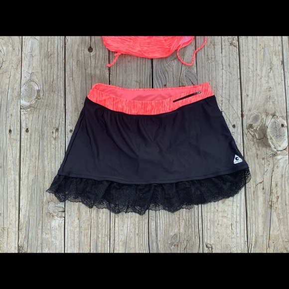 Medium Gerry 2 Piece Tankini Top & Swim Skirt Short V-Neck Swimsuit Coral NEW - Picture 6 of 15